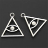 50pcs Devil Eye Pattern Antique Silver Zinc Alloy Triangle Pendant