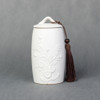 Chrysanthemum Pattern Stoneware Tea Cans Storage Tanks Ceramic Tea Set Tea Ceremony Accessories(White)