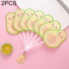 2 PCS Cartoon Fruit Fan Cool Folding Fan in Summer(Yellow Pear)