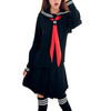 Cosplay Schoolgirl Navy Sailor School Uniform, Size:L (Black Set)