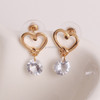2 PCS Women Elegant Fashion Crystal  Heart Design Earring