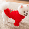 Puppy Dog Tang Suit Warm Clothes Teddy Autumn and Winter Clothes Pet Padded Princess Skirt, Size: S(Red )