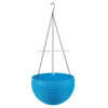 Rattan-like Hanging Basket Plastic Garden Flower Pot Creative Green Dill Absorbent Hanging Basin, Size:L (Dark Blue)