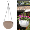 Rattan-like Hanging Basket Plastic Garden Flower Pot Creative Green Dill Absorbent Hanging Basin, Size:S (Khaki)