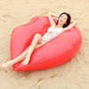 Inflatable Lips Shape Floating Row Water Toy Adult Swimming Ring Inflatable Bed(Red)