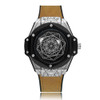 CAGARNY 6868 Geometric Polygon Dial Quartz Dual Movement Watch Men TPU Strap Watch (Brown Belt Black Shell)