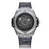 CAGARNY 6868 Geometric Polygon Dial Quartz Dual Movement Watch Men TPU Strap Watch (Gray Belt Silver Shell)