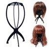 Adjustable Plastic Wig Stand Portable Folding Mannequin Head Stand(Black)
