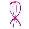 Adjustable Plastic Wig Stand Portable Folding Mannequin Head Stand(Pink)