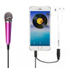 3.5mm Male + 3.5mm Female Ports Mini Household Mobile Phone Sing Song Metal Condenser Microphone, Compatible with IOS / Android System(Magenta)
