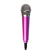 3.5mm Male + 3.5mm Female Ports Mini Household Mobile Phone Sing Song Metal Condenser Microphone, Compatible with IOS / Android System(Magenta)