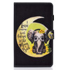 For Amazon Kindle Fire HD10 2015 / 2017 / 2019 Colored Drawing Horizontal Flip Leather Case with Holder & Card Slots & Sleep / Wake-up Function(Moon Baby Elephant)