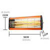 220V 1050W Heat Light Infrared Dryer Spray Paint Heating Curing Lamp Baking Booth Heater