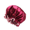 3 PCS TJM-443A Double-Layer Satin Big Lace Night Hat Round Hat Chemotherapy Hat, Size: One Size Adjustable(Red Wine )