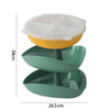 Vegetable Washing Draining Basket Split-Grid Rotating Multi-Layer Hot Pot Platter 2 Trays+Drain Basket(Green)