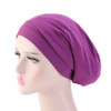 3 PCS TJM-423 Cotton Skullcap Double-Layer Chemotherapy Hat Confinement Hat Turban(Violet)