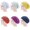 3 PCS TJM-423 Cotton Skullcap Double-Layer Chemotherapy Hat Confinement Hat Turban(Rust Red)