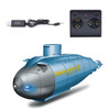 Children 2.4G Electric Six-Way Mini Submarine Model Boy Playing In Water Remote Control Boat Nuclear Submarine(Blue)