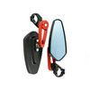 Electric Bike Motorcycle Modified Reversing Retro Rearview Handle Mirror All Aluminum Reflective Rearview Mirror(Red)