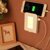 SE001 5V 2.1A LED Night Light, Dual USB Charge Port + 4 Sockets for Bedroom Home Illumination, US Plug