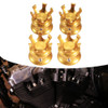 4 PCS / Set Motorcycle Modified Crown Engine Screw Decorative Cover For Harley 750 / 883 / 1200 / 72 / X48(Gold)