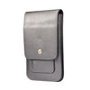 Lambskin Texture Men Phone Universal Double Lattice Waist Bag Leather Case, Size:L(Grey)