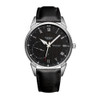 YAZOLE 427 Men Fashion Business PU Leather Band Quartz Wrist Watch, Luminous Points (Black Dial + Black Strap)