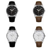 YAZOLE 427 Men Fashion Business PU Leather Band Quartz Wrist Watch, Luminous Points (Black Dial + Black Strap)