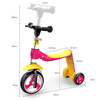 2 in 1 Children Multi-functional Three-wheeled Walker Scooter(Pink)