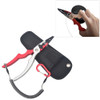 Aluminum Alloy Fishing Pliers Curved Handle Rod Clamp(Red)