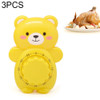 3 PCS Cartoon Bear Timer Kitchen Gadget Mechanical Timer(Yellow)