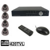 4-CH Embedded Digital Video Recorder Kit (1 / 3 Sony CCD, 420TVL, 24 x IR LED, 6mm Lens, IR Distance: 25m, H.264 (8204EV+622A)