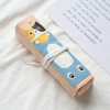 Cat Pattern Pencil Case School Pencil Case Canvas Roll Up Pencil Bag Portable Pencil Box School Supplies(Blue Cat)