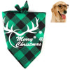 2 PCS Christmas Pet Saliva Towel Pet Triangle Scarf(Green Big Antler Snowflake)