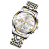 FNGEEN 4006 Men Automatic Mechanical Watch Waterproof Quartz Watch(Gold White Surface)