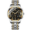 FNGEEN 4006 Men Automatic Mechanical Watch Waterproof Quartz Watch(Gold Black Surface)