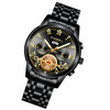 FNGEEN 4001 Men Non-Mechanical Watch Multi-Function Quartz Watch, Colour: Black Steel Black Surface Gold Nails