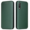 For Rakuten Hand Carbon Fiber Texture Magnetic Horizontal Flip TPU + PC + PU Leather Case with Card Slot(Green)