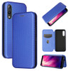 For Rakuten Hand Carbon Fiber Texture Magnetic Horizontal Flip TPU + PC + PU Leather Case with Card Slot(Blue)
