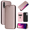 For Rakuten Hand Carbon Fiber Texture Magnetic Horizontal Flip TPU + PC + PU Leather Case with Card Slot(Pink)
