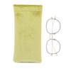 3 PCS Pure Color Waterproof Flannel Myopia Presbyopic Glasses Bag Big Frame Storage Sunglasses Bag(Yellow)