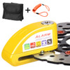 Motorcycles / Bicycle Anti-theft Lock Alarm Disc Brakes Lock with Cable and Bag (Yellow)