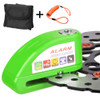Motorcycles / Bicycle Anti-theft Lock Alarm Disc Brakes Lock with Cable and Bag (Green)