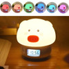 Colorful Color Changing Silicone Lamp USB Charging Creative Alarm Clock(Gold)