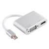 2 in 1 4Kx2K Mini DisplayPort to VGA & HDMI Adapter (Silver)