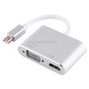 2 in 1 4Kx2K Mini DisplayPort to VGA & HDMI Adapter (Silver)