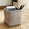 Mini Small Linen Pen Holder Desktop Cloth Simple Stationery Holders(Gray)