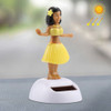 Solar Powered Bobble Head Dancing Toy Car Decoration Ornament Cute Hula Princess(Yellow)