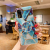 Marble Pattern Shockproof Protective Case with Airbag Holder For Samsung Galaxy S20 Ultra(Blue)