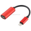 2 in 1 8 Pin Male to Dual 8 Pin Female Charging and Listening to Music Audio Earphone Adapter for iPhone 12 (Red)